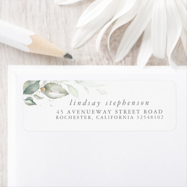 Aquarelle Verdure et Feuilles d'Eucalyptus (En situation)