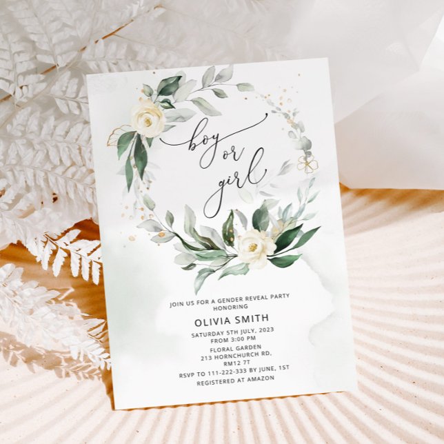 Aquarelle Verdure genre révéler invitation (Créateur téléchargé)
