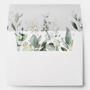 Aquarelle Verdure or Retour Adresse Enveloppe