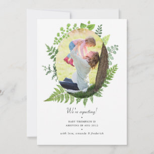 Aquarelle Verdure Photo Faire-part de grossesse
