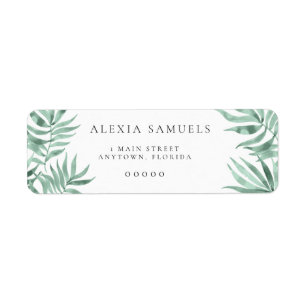Aquarelle Verdure Retourner l'adresse Étiquettes