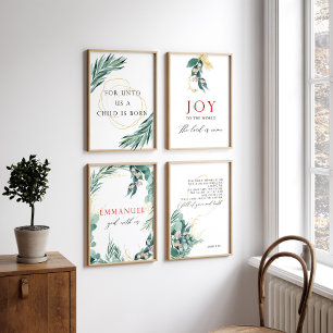 Aquarelle verset verdure de Noël bible