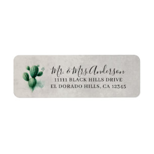 Aquarelle Vert Cactus Gris Sud-Ouest Mariage