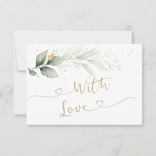 Aquarelle Vert Fonte Or Mariage Merci E (Devant)