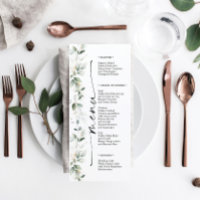 Aquarelle Vert Mariage double face Menu