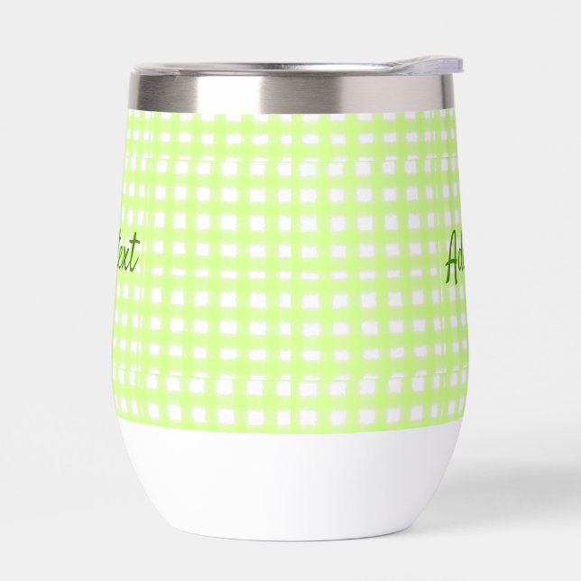 Aquarelle vert plaid ginham personnalisé ajouter t (Gauche)