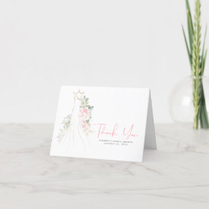 Aquarelle Vert Rose Floral Robe Merci