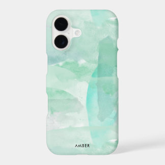 Aquarelle verte de Seafoam - ajoutez votre nom