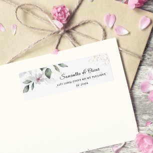 Aquarelle verte douce Feuille et fleur   Or