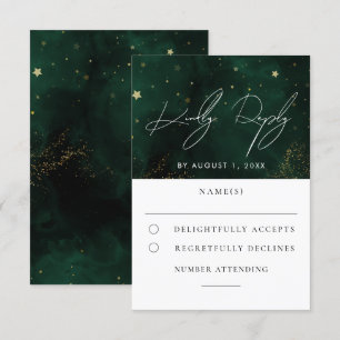 Aquarelle verte Magique Mariage or RSVP