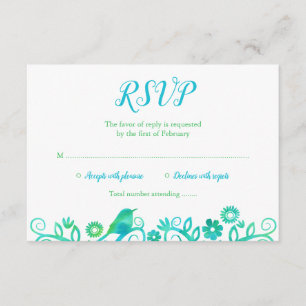 Aquarelle verte turquoise Arbre de vie RSVP