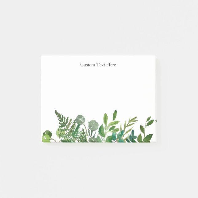 Aquarelle Vibrant Vert Texte personnalisé Post-it  (Devant)