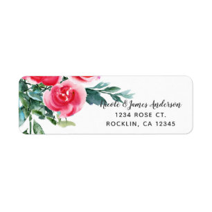 Aquarelle vintage fleurs rouges de pavot rustique