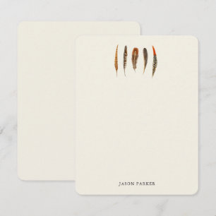 Aquarelle vintage Plumes Cartes de notes rustiques
