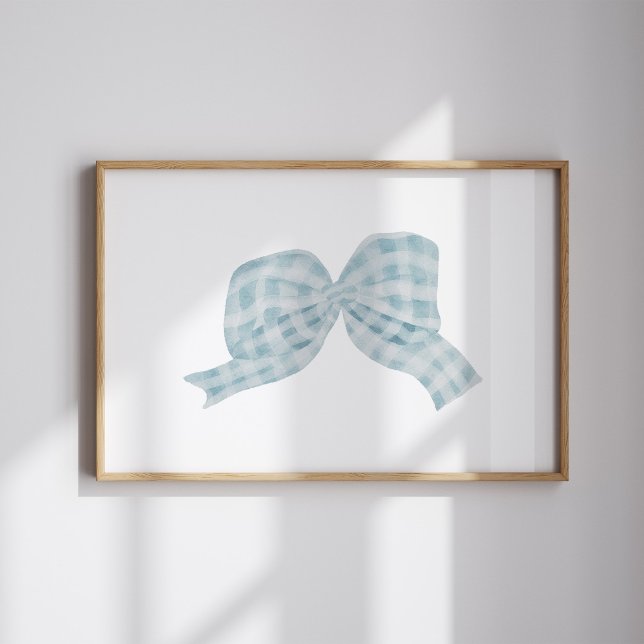 Aquarelle vintage ruban bleu arc poster (Créateur téléchargé)