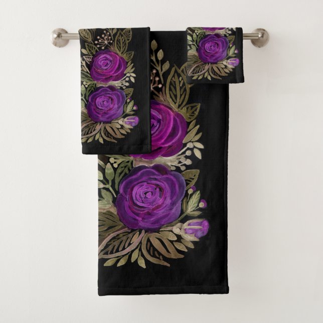 Aquarelle violet roses (En situation)