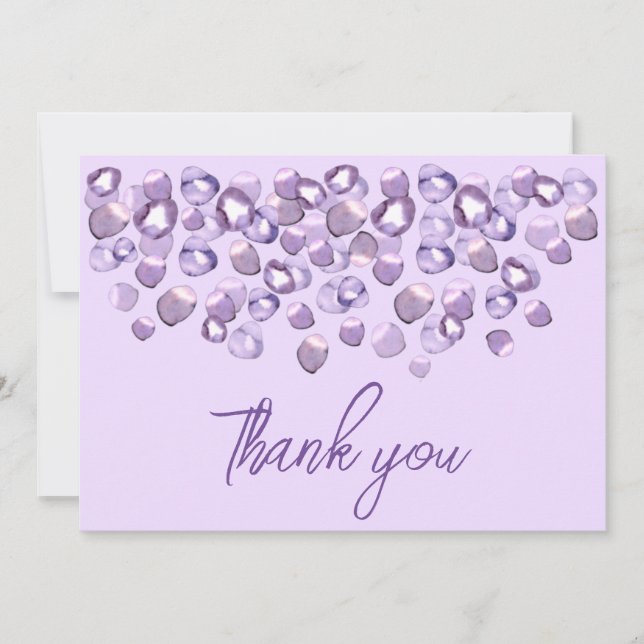 aquarelle violet violet simple carte de remercieme (Devant)