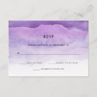 Aquarelle violet Waves | Réponse du RSVP de mariag
