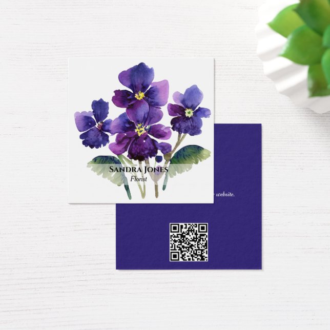 Aquarelle Violets Carte de visite (Bureau)