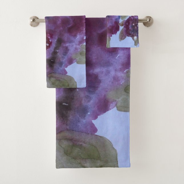 Aquarelle violette Florale (En situation)
