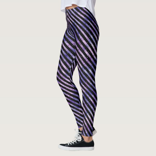Aquarelle violette Grunge Leggings triés (Gauche)
