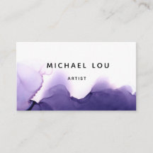 Aquarelle violette simple Carte de visite moderne