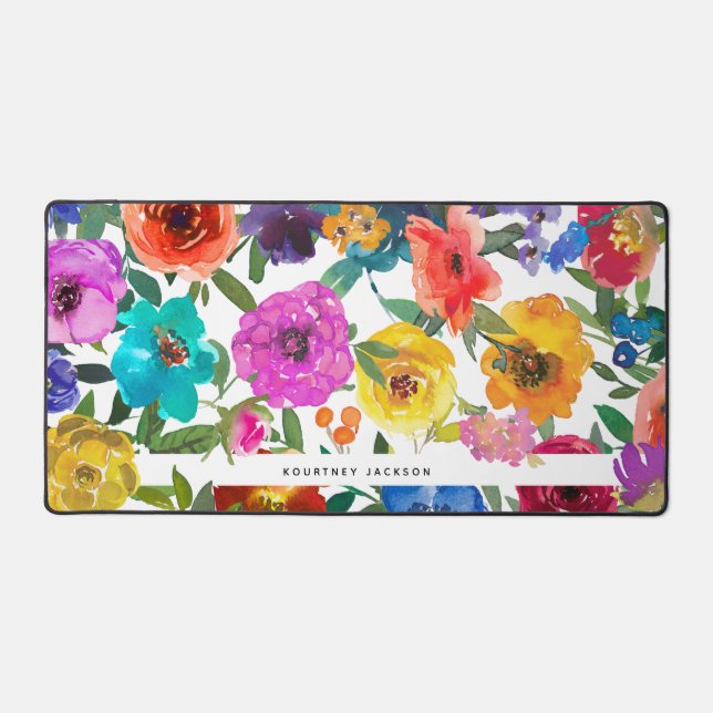 Aquarelle vive et audacieuse Florale personnalisée (Recto)