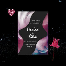 Aquarelle vive Faire-part de mariage rose