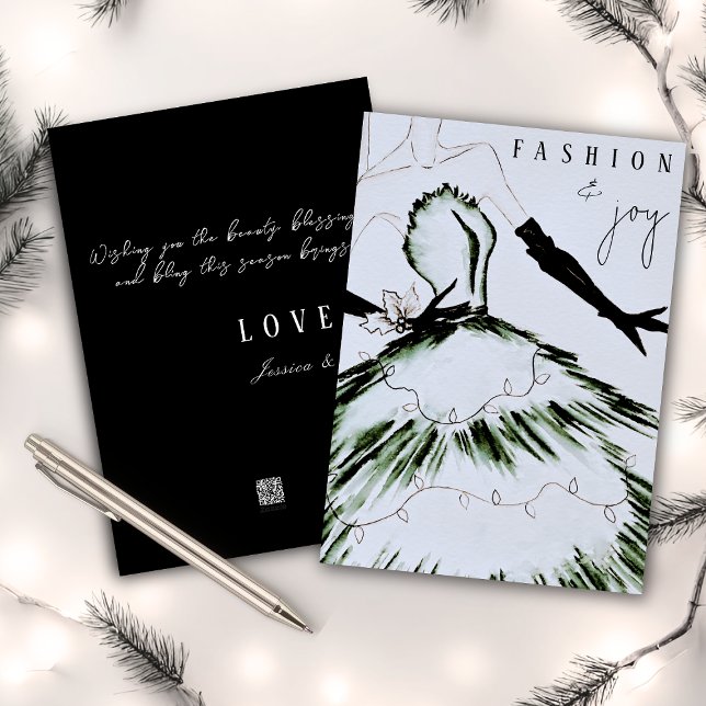 Aquarelle Vogue Mode Modèle Noël (Créateur téléchargé)