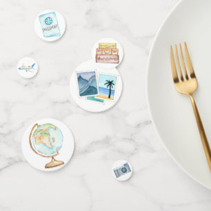 Aquarelle Voyage thème Baby shower Confetti