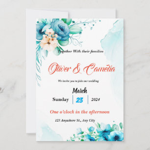 Aquarelle Whimsical avec Faire-part de mariage dou