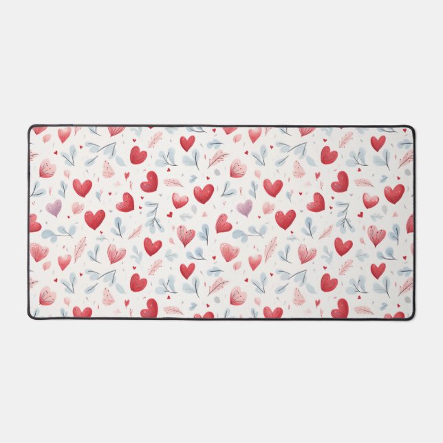 Aquarelle Whimsical Coeurs et Motif Feuille (Recto)