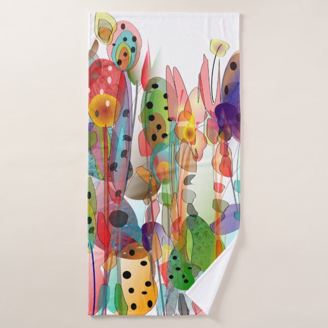 Aquarelle Whimsical Floral Art Douche Rideau (Serviette de bain)