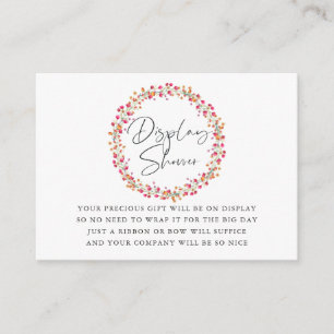 Aquarelle Wild Flower Baby Shower Display Shower Enclosure Card