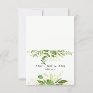 Aquarelle Wild Green Folid Mariage Carte Place I