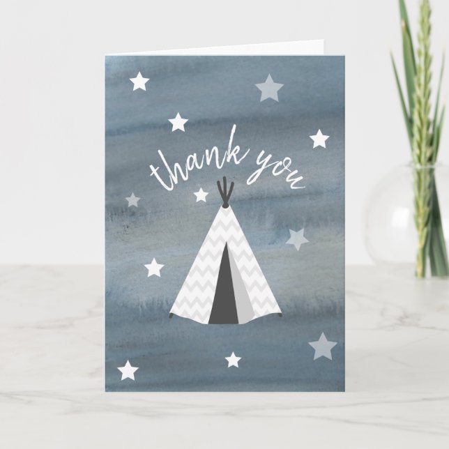 Aquarelle Wilderness Stars Tipi Merci (Devant)