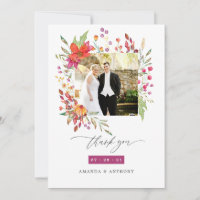 Aquarelle Wildflower Wedding Photo Collage