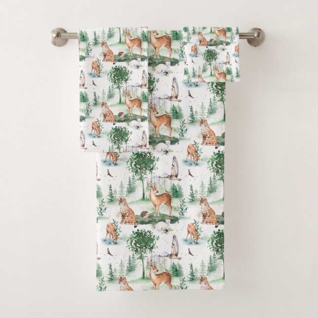 Aquarelle Woodland Baby Motif animal (En situation)