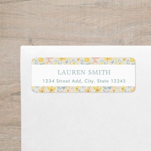 Aquarelle Yellow Floral Adresse de retour