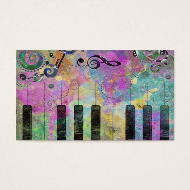 Aquarelles cool Plaques Piano coloré (Devant)