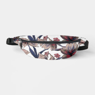 Aquarelles Crimson Floral sur blanc