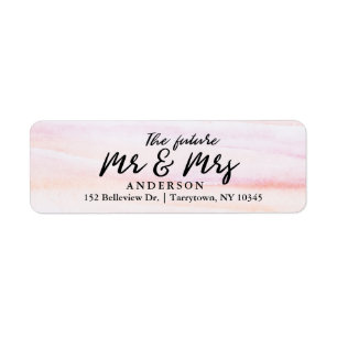 Aquarelles de corail Script L'avenir M et Mme