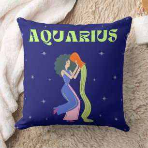 Aquarious zodiac throw pillow. pillow