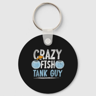Aquarist Men Fish Tank Owner Crazy Fish Guy Aquari Keychain