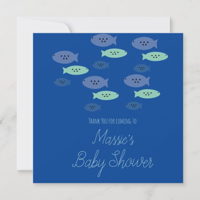 Aquarium Aquarium Baby shower bleu Merci (Devant)