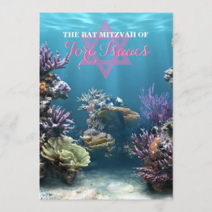 Aquarium Bat Mitzvah Invitation