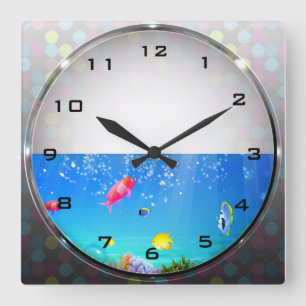Aquarium de poisson d'eau douce Horloge murale