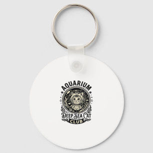 Aquarium Deep Sea Cat Funny Cat Graphic - Aquarium Keychain