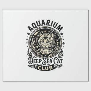 Aquarium Deep Sea Cat Funny Cat Graphic - Aquarium Wrapping Paper