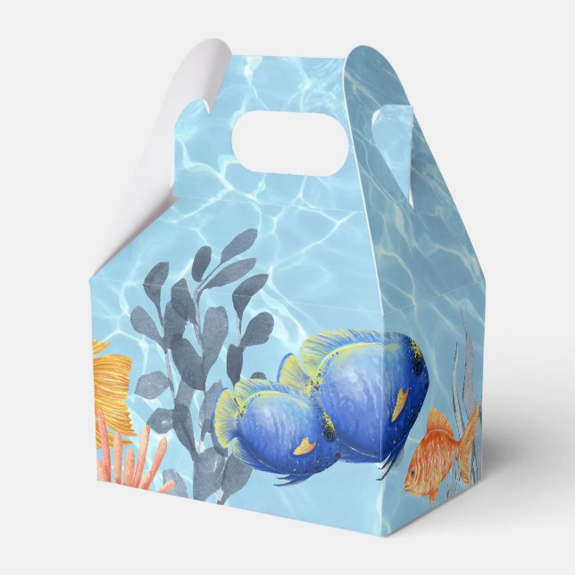 Aquarium Fish and Coral Underwater Theme Favor Box (Front Side)